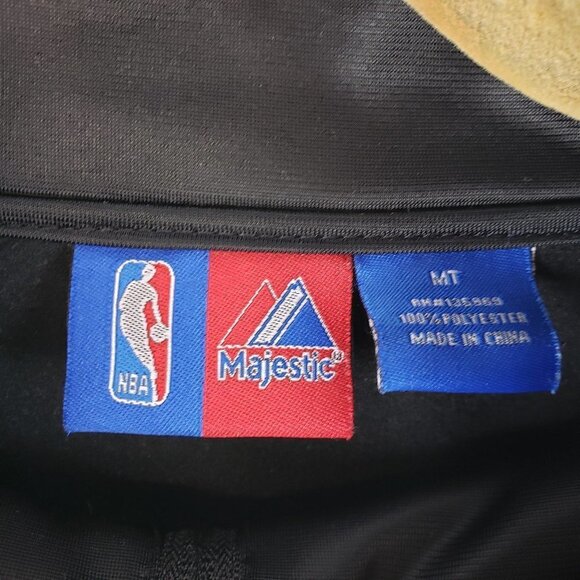 Brooklyn Nets Warmup Jacket NBA Majestic Black Satin Retro Size MT Medium Tall - Picture 3 of 10